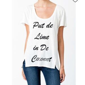 NWT From Los Angeles Sol Angeles Coconut Split Tee